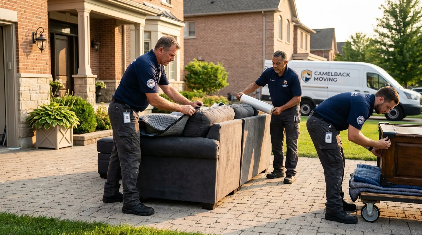 Large estate moving crew wrapping furniture in Shepherdstown, WV